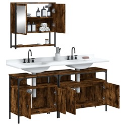 Ensemble de meubles de salle de bain 3 pcs Chêne fumé 
