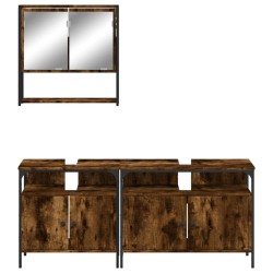 Ensemble de meubles de salle de bain 3 pcs Chêne fumé 