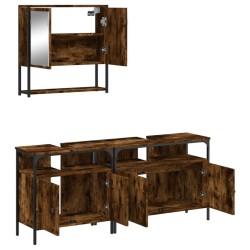 Ensemble de meubles de salle de bain 3 pcs Chêne fumé 