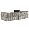 Pouf modulaire à 2 places Gris rayé Tissu 