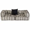 Pouf modulaire à 2 places Gris rayé Tissu 