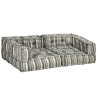 Pouf modulaire à 2 places Gris rayé Tissu 