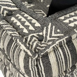 Pouf modulaire à 2 places Gris rayé Tissu 