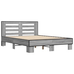 Cadre de lit sans matelas sonoma gris 140x190 cm 
