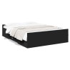Cadre de lit avec tiroirs sans matelas noir 135x190 cm 