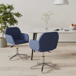 Chaises pivotantes à manger lot de 2 bleu tissu 