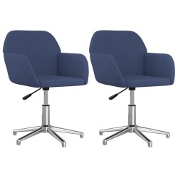 Chaises pivotantes à manger lot de 2 bleu tissu 