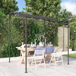 Auvent anthracite 2x2,3 m 180 g/m² tissu et acier 