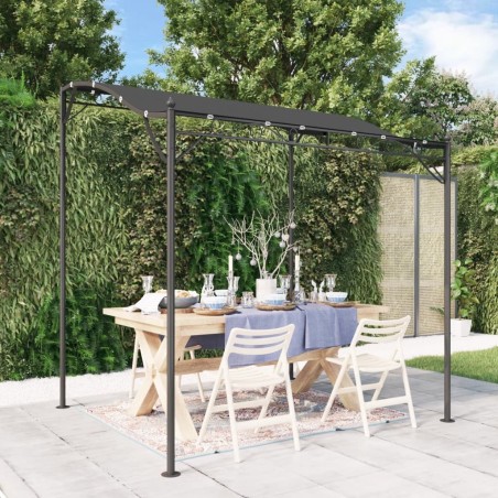 Auvent anthracite 2x2,3 m 180 g/m² tissu et acier 