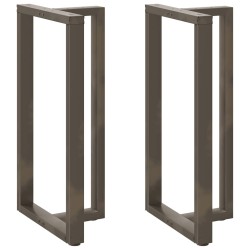 Pieds de table de bar en forme de T, 2 pièces, noir, 60 x 35 x (110-111) cm, acier 