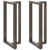 Pieds de table de bar en forme de T, 2 pièces, noir, 60 x 35 x (110-111) cm, acier 