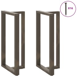 Pieds de table de bar en forme de T, 2 pièces, noir, 60 x 35 x (110-111) cm, acier 