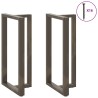 Pieds de table de bar en forme de T, 2 pièces, noir, 60 x 35 x (110-111) cm, acier 
