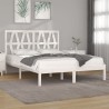 Cadre de lit sans matelas blanc bois de pin massif 