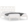 Cadre de lit sans matelas blanc bois de pin massif 