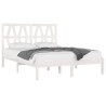 Cadre de lit sans matelas blanc bois de pin massif 