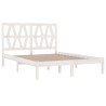 Cadre de lit sans matelas blanc bois de pin massif 