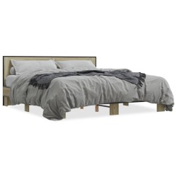 Cadre de lit sans matelas chêne sonoma 200x200 cm 