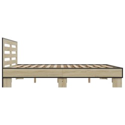 Cadre de lit sans matelas chêne sonoma 200x200 cm 
