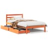 Cadre de lit sans matelas cire marron 100x200cm bois pin massif 