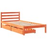 Cadre de lit sans matelas cire marron 100x200cm bois pin massif 