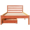 Cadre de lit sans matelas cire marron 100x200cm bois pin massif 