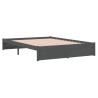 Cadre de lit sans matelas gris bois massif 150x200 cm 