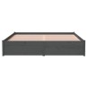 Cadre de lit sans matelas gris bois massif 150x200 cm 