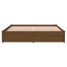 Cadre de lit sans matelas marron miel bois massif 150x200 cm 