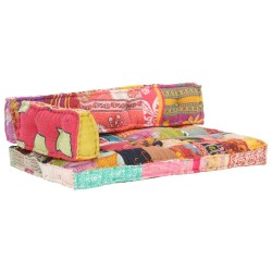 Coussin de canapé palette Multicolore Tissu Patchwork  