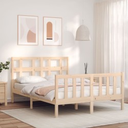 Cadre de lit sans matelas bois de pin massif 
