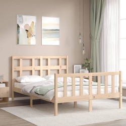 Cadre de lit sans matelas bois de pin massif 