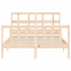 Cadre de lit sans matelas bois de pin massif 