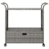 Chariot de bar avec tiroir Gris 100x45x97 cm Résine tressée 