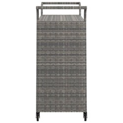 Chariot de bar avec tiroir Gris 100x45x97 cm Résine tressée 