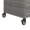 Chariot de bar avec tiroir Gris 100x45x97 cm Résine tressée 