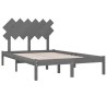 Cadre de lit sans matelas gris 135x190 cm bois massif 