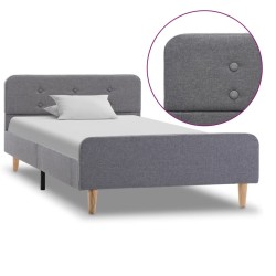 Cadre de lit Gris clair Tissu 100 x 200 cm 