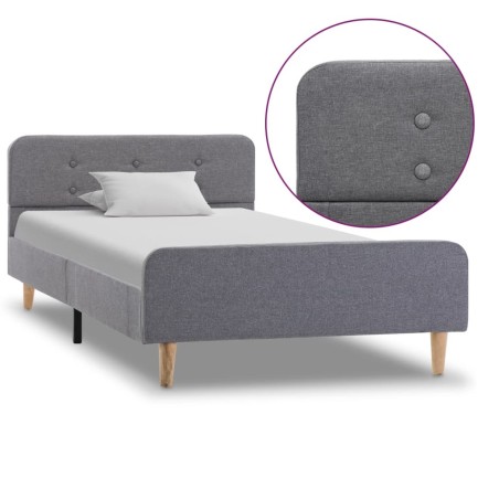 Cadre de lit Gris clair Tissu 100 x 200 cm 