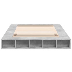 Cadre de lit sans matelas gris béton 160x200 cm 