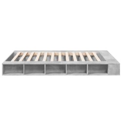 Cadre de lit sans matelas gris béton 160x200 cm 