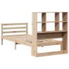 Lit bibliothèque sans matelas 90x200 cm bois de pin massif 
