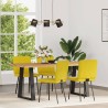 Chaises à manger lot de 4 jaune velours 