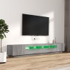 Ensemble de meubles TV avec lumières LED 3 pcs Sonoma gris 