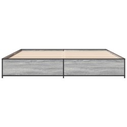Cadre de lit sans matelas sonoma gris 200x200 cm 