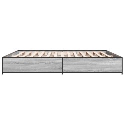 Cadre de lit sans matelas sonoma gris 200x200 cm 