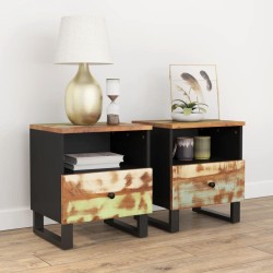 Tables de chevet 2 pcs Bois de récupération et d'ingénierie 