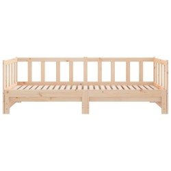 Lit de jour et lit gigogne sans matelas 90x190 cm bois massif 