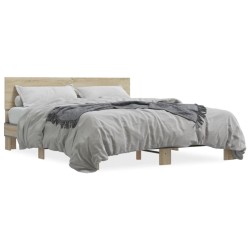 Cadre de lit sans matelas chêne sonoma 150x200 cm 