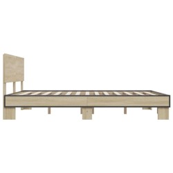 Cadre de lit sans matelas chêne sonoma 150x200 cm 